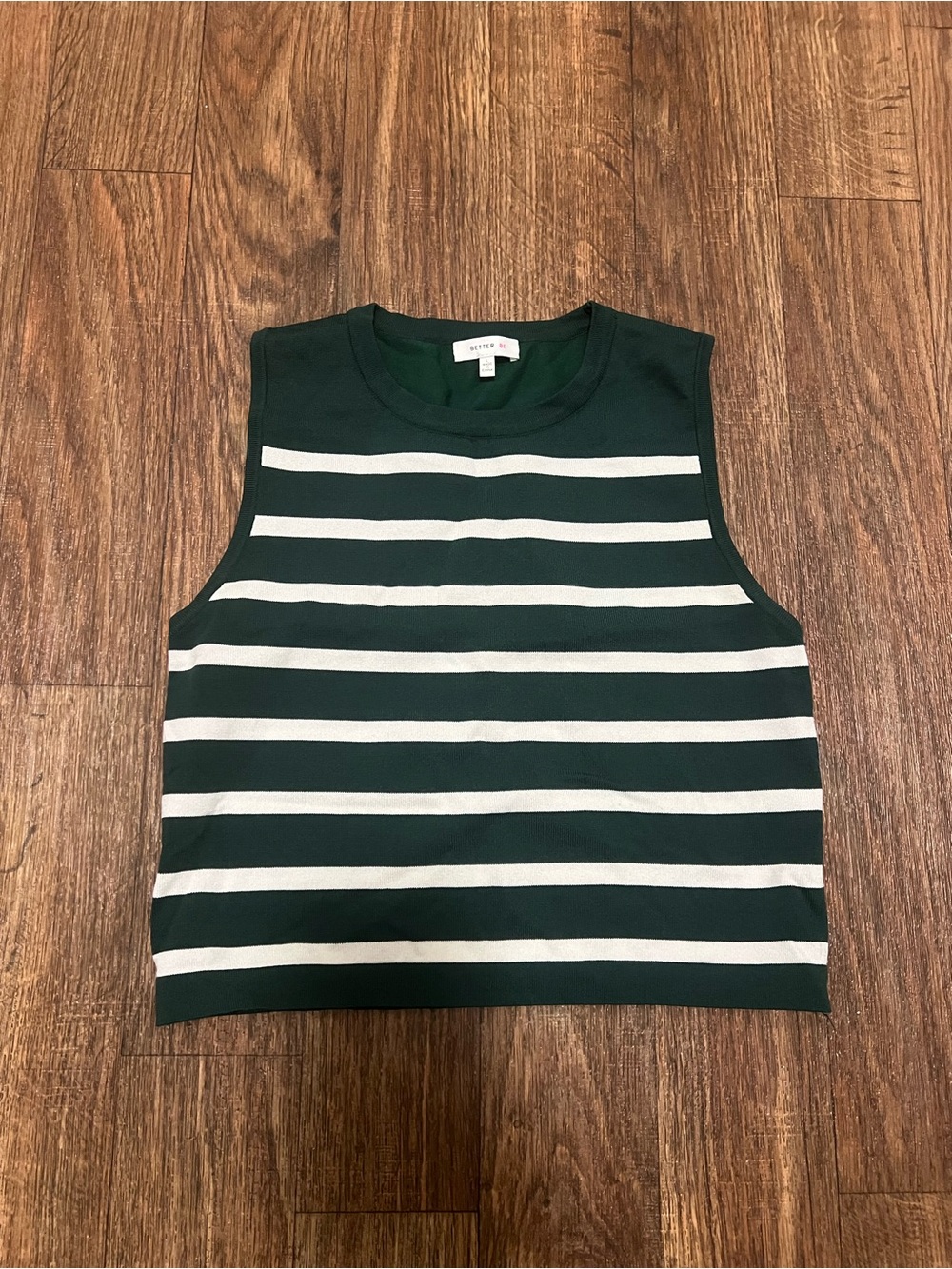 Better Be Green & White Striped Sleeveless Top